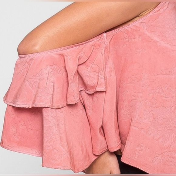 Coral Wet Seal Womens Cold Shoulder Canyon Sky Top in Large - Picture 4 of 8